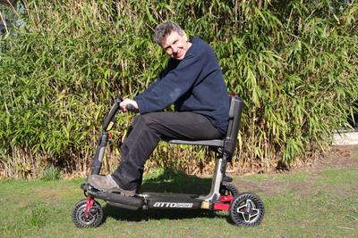 Chilling on a mobility scooter