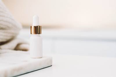 White dropper bottle